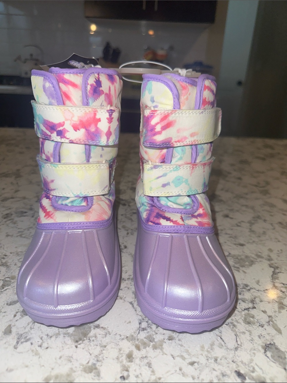 NWT The Children's Place Kids Tie-Dye All Weather Boots. Size 13